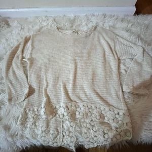 Cream open back sweater